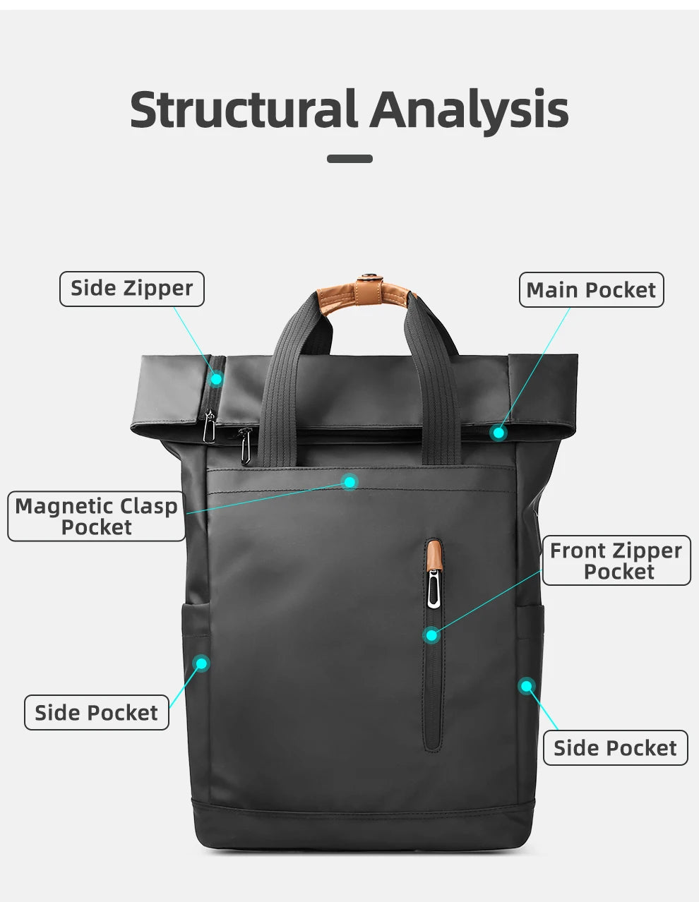 Heroic Knight Travel Men Backpack Multifunction Expandable Laptop Bag USB Port Outdoor Waterproof Hiking Pack For Male Anti-thef