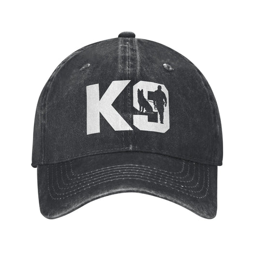 K9-Unit-Malinois-Team Handler Men Women Baseball Cap Tactical Police Dog Squad Distressed Denim Hats Vintage Adjustable Headwear