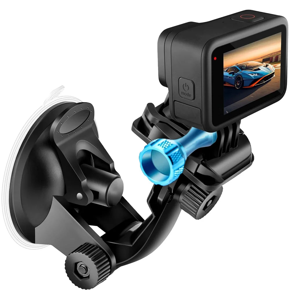Car Suction Cup Mount for GoPro Hero 13 12 11 10 9 8 7 6 5 Black Silver DJI SJCAM AKASO Camera Holder Mounting Accessories