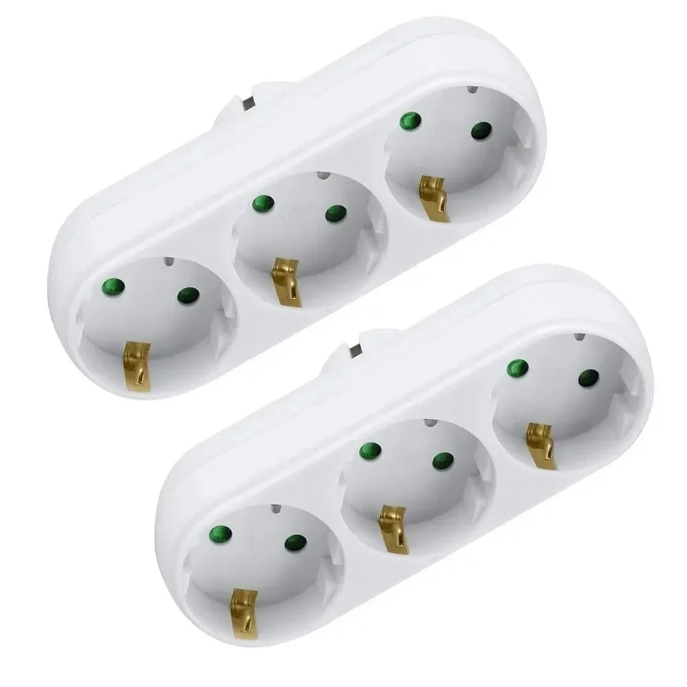 European Plug German Standard Wall Socket Extension Plug 1 to 3 Wall Plug Power Supply Expansion Converter Conversion Plug
