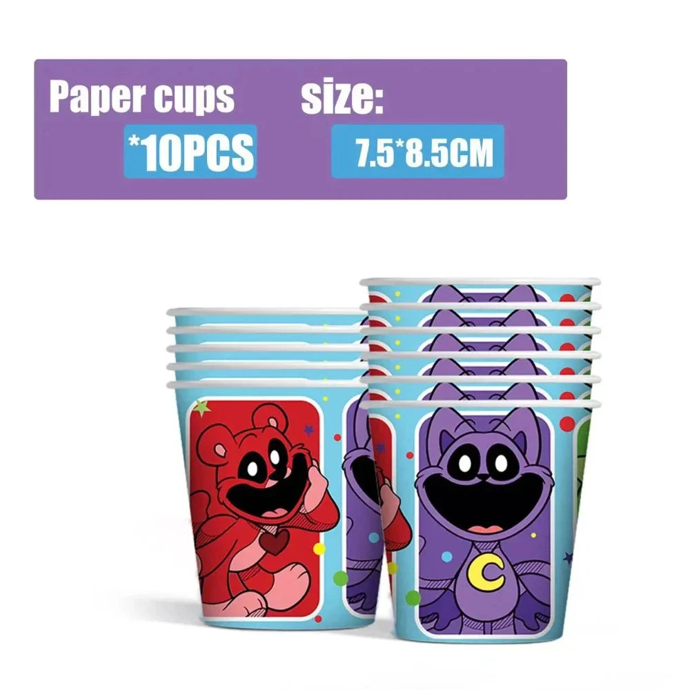 Smiling Critters Catnap Party Supplies Disposable Cup Plates Balloons Banners Cake Decorations Kid Boy Birthday Gift Baby Shower