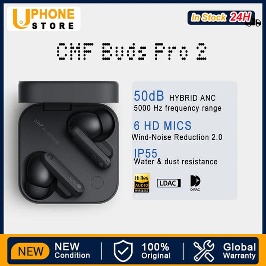 CMF by Nothing Buds Pro 2 with 50 dB Hybrid Bluetooth 5.3 Active Noise Cancellation 6 HD MICS IP55 Buds Pro2 Global Verison