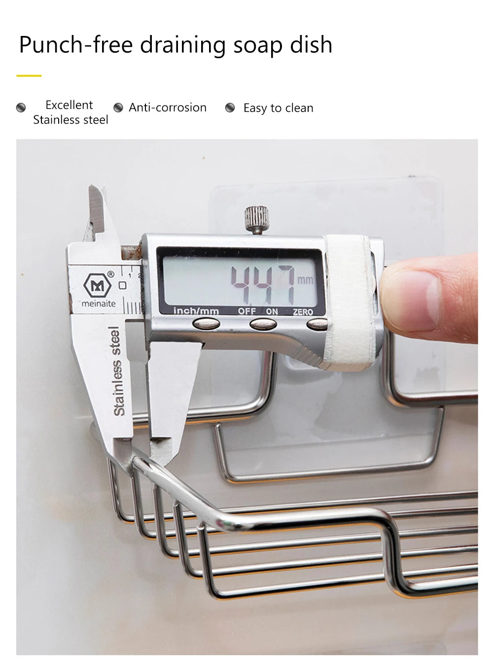 Soap Rack Wall Mounted Soap Holder Stainless Steel Soap Sponge Dish Bathroom Accessories Soap Dishes Self Adhesive