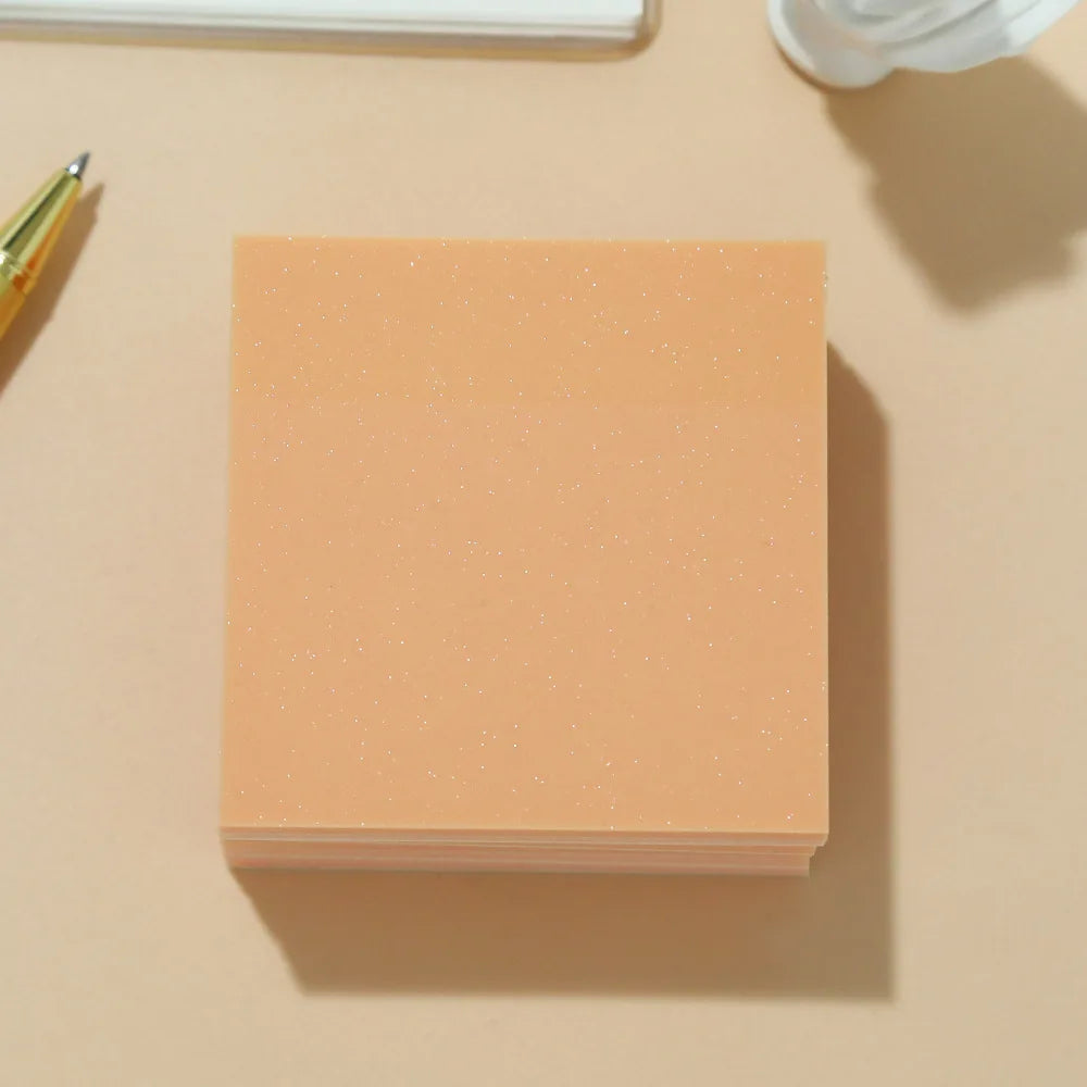 50Sheets Gradient Color Glitter Sticky Notes N times sticker PET Waterproof Memo pad Notepad School Stationery Office Supplies