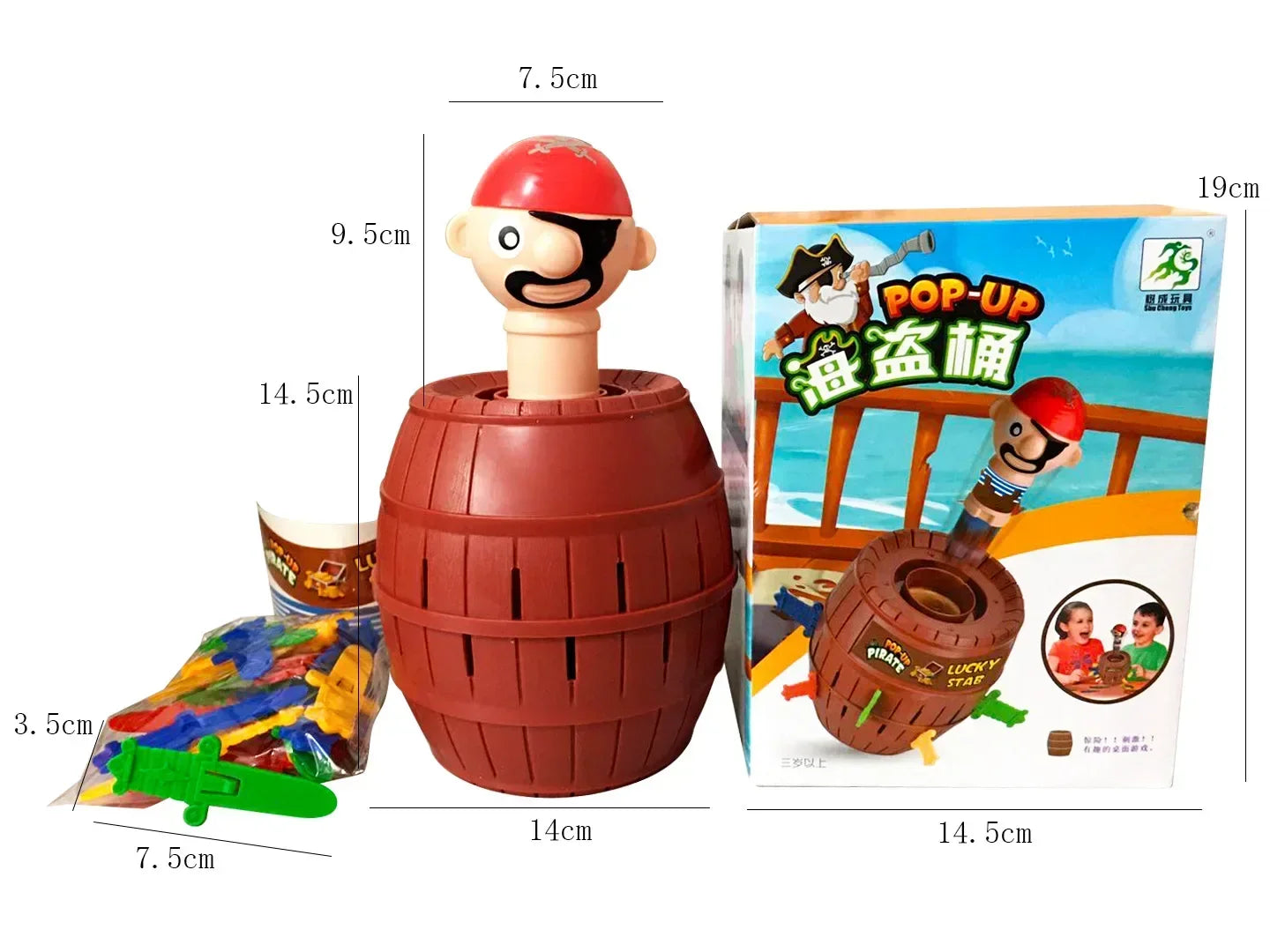Big Knife Insertion Pirate Bucket Uncle Wooden Bucket Uncle Sword Insertion Creative Trick Table Game Pirates Bring 24 Swords