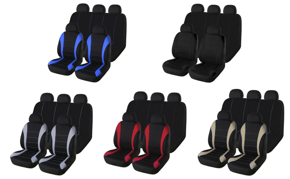 AUTO HIGH Universal Auto Seat Covers Full Set for Car Truck SUV Van Polyester Front & Rear Protector