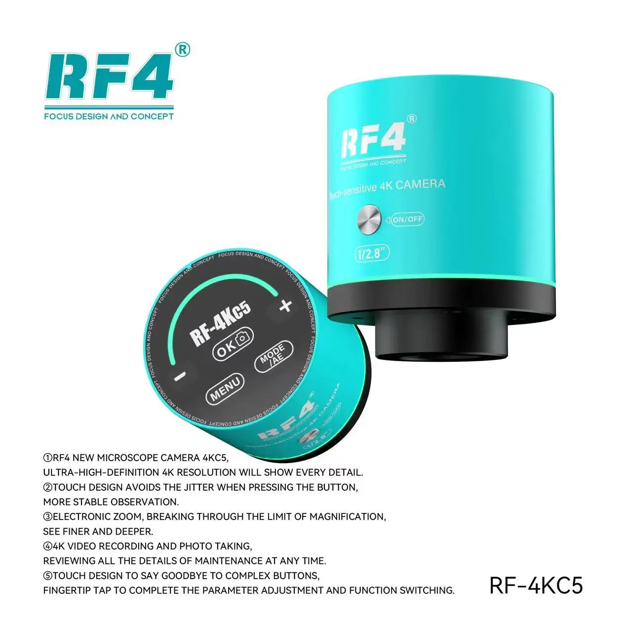 RF4 CX71R New Focus Trinocular Stereo Microscope 6.5x-65x 30°C Ergonomic Design 10X/23MM Eyepice for Phone Soldering PCB Repair