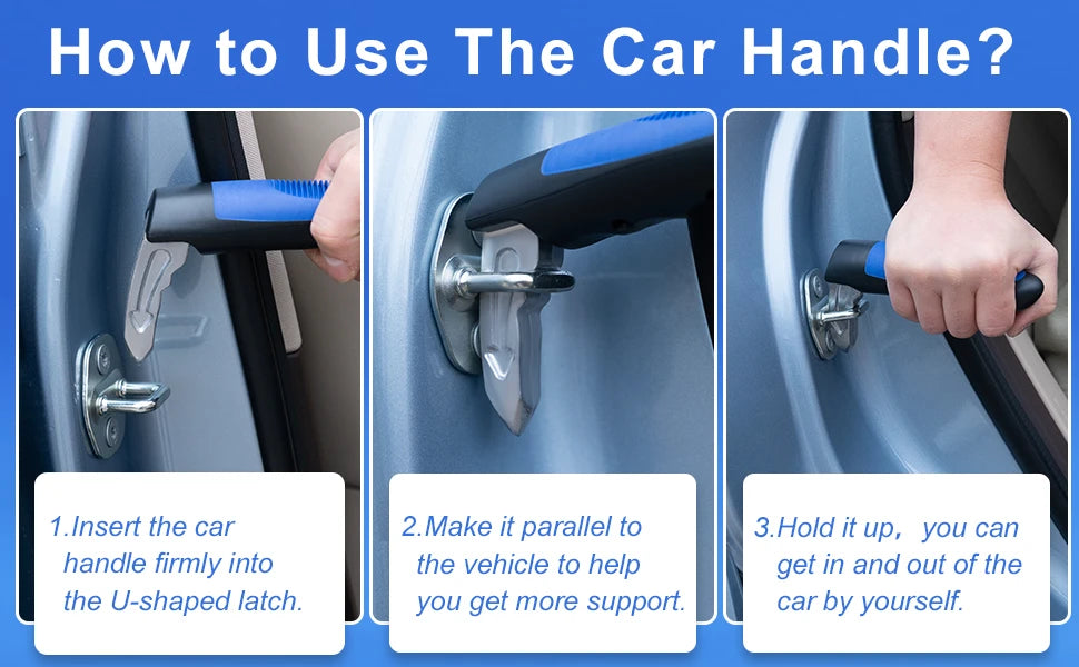 Automotive door assist handles 2-in-1 multifunctional vehicle support handles with window breaker, portable door latch handles