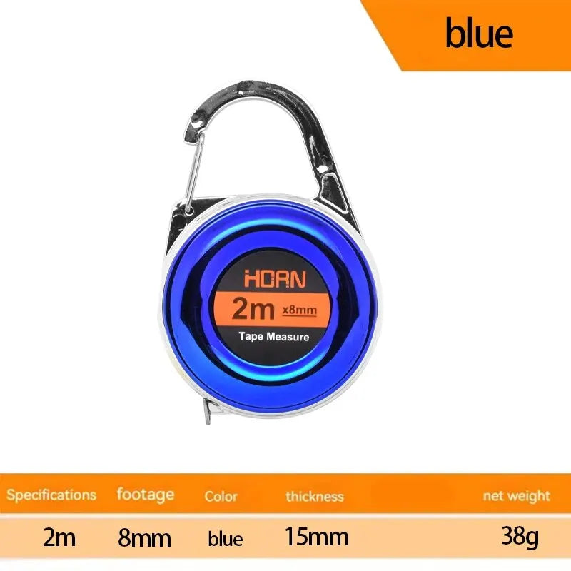 1pc Mini Keychain Tape Measure 2m Steel Tape Measure Delicate Small Steel Ruler Multipurpose Steel Tape Measure Gift Ruler