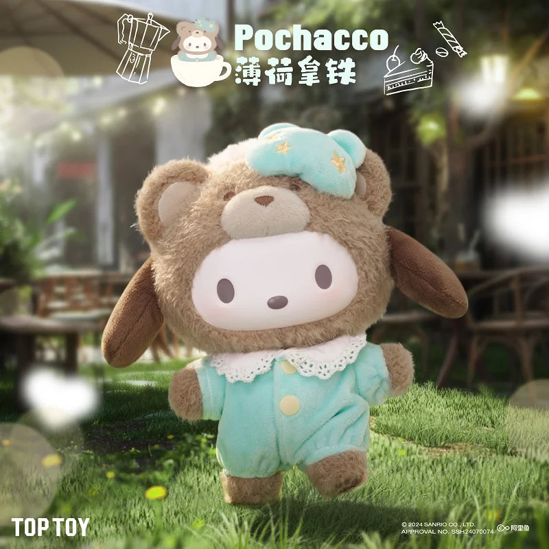 Sanrio Family Latte Series Plush Blind Box Cute Bag Pendant Doll Cartoon Kuromi/Hello Kitty Birthday Gifts Surprise Blind Boxs