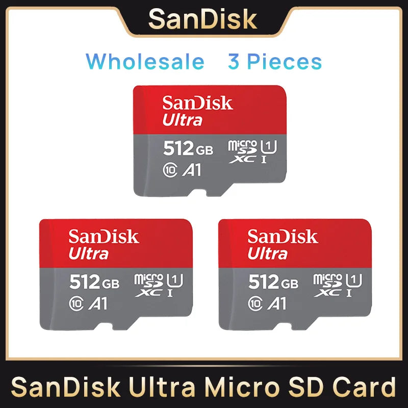 SanDisk Micro SD Memory Card TF Flash Card Ultra A1 V10 C10 U1 32GB 64G 128G 256G 512G 1TB for Camera Phone Nintendo Switch