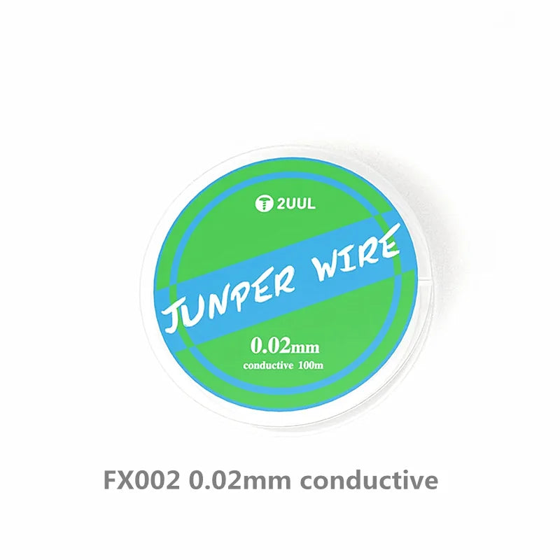 2UUL 0.01 0.02 0.009mm 100m Ultrafine Jumper Wire Insulative/Conductive Phone Fingerprint Dedicated Silver Flying Line
