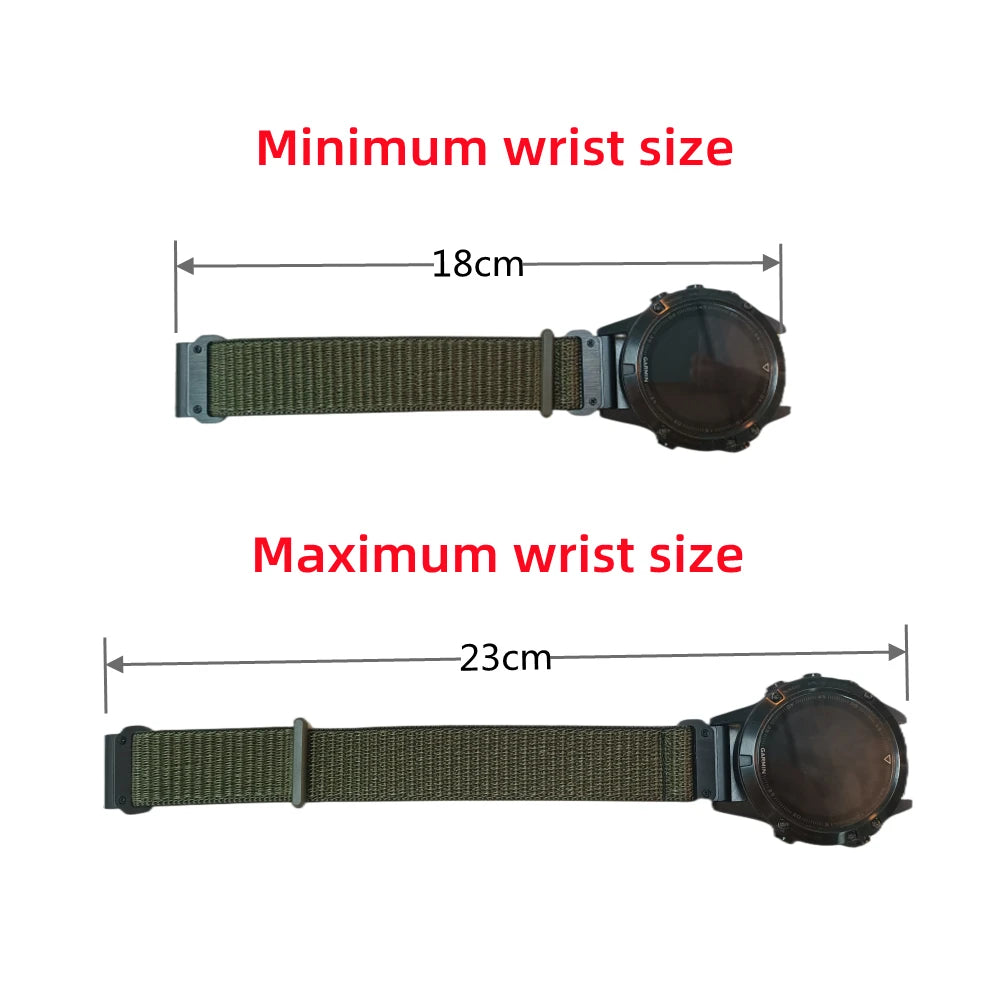 22 26mm Garmin Nylon Quick Release Strap For Fenix5 5XPlus 6 6XPro 7Pro 7XPro Easy Fit Watch Band Instinct1 2 Tactix7 Wristband