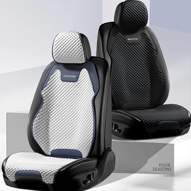 Ice Silk Car Seat Cushion Ventilation Comfortable, Durable Four Seasons Universal Split Single Car Front Seat Cover