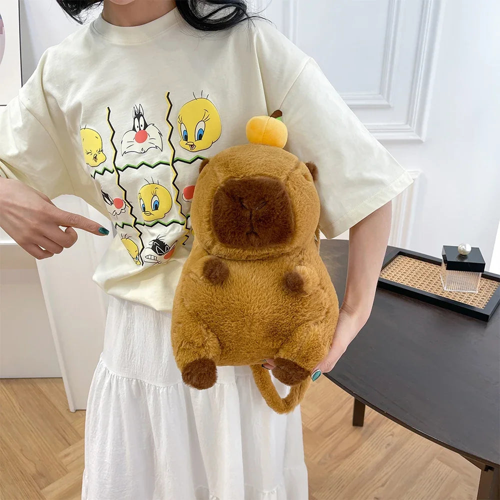 NEW Kawaii Plushie Doll Capybara Plush Backpack Handbag Children's Bag Toy Shoulder Bag Mini Knapsack Bags Gifts For Girlfriend