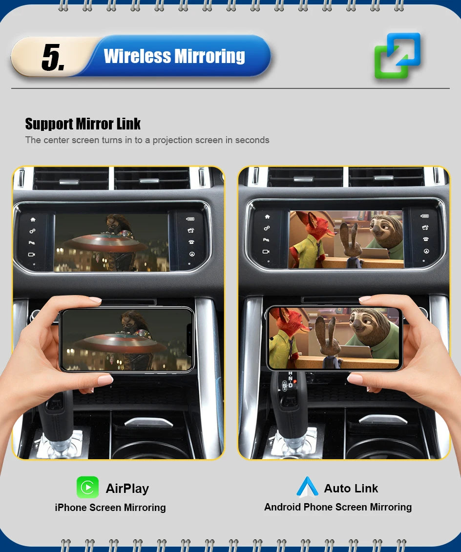 Android Auto Wireless Carplay For Land Rover/Jaguar/Range Rover/Evoque/Discovery 2012-2016 Carplay Multimedia USB Navigation DSP