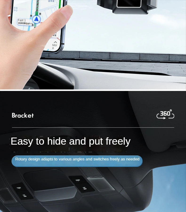 Car Phone Holder 360° Rearview Mirror Phone Holder Auto Rearview Mirror Seat Hanging Clip Bracket Cell Phone Holder for Car