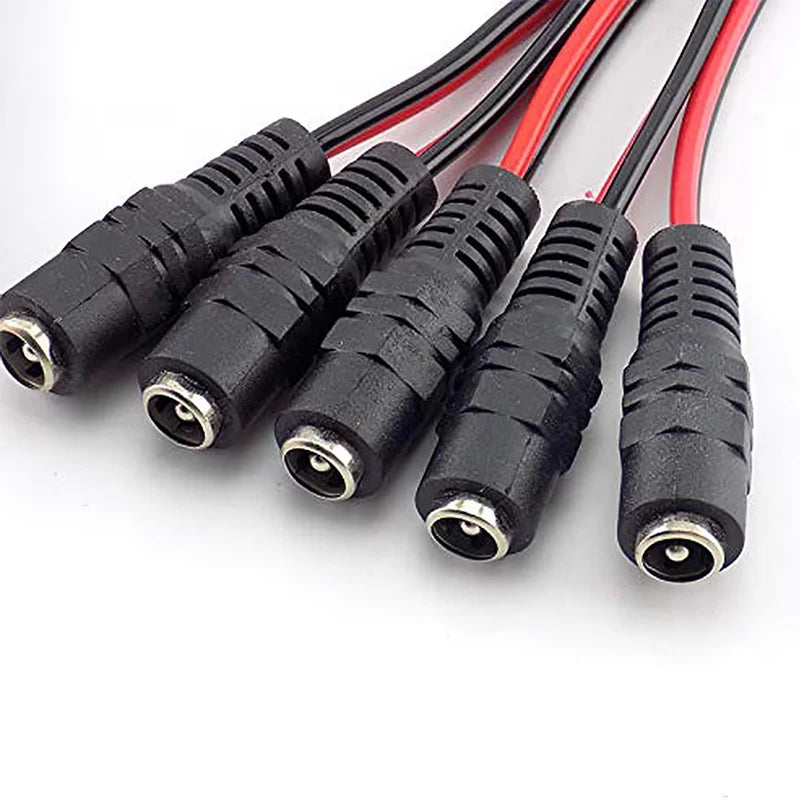 5Pcs 10Pcs 5.5x2.1mm Male Female Plug 12V DC Power Pigtail Cable Jack for CCTV Camera Connector Tail Extension 24V DC Wire