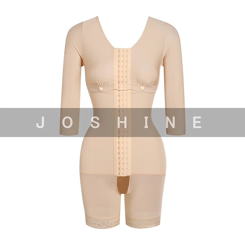 Women's Corset Firm Control Shapewear Full body Fajas Long Sleeves Waist Trainer Slimming Bodysuit Post Surgery High Compression