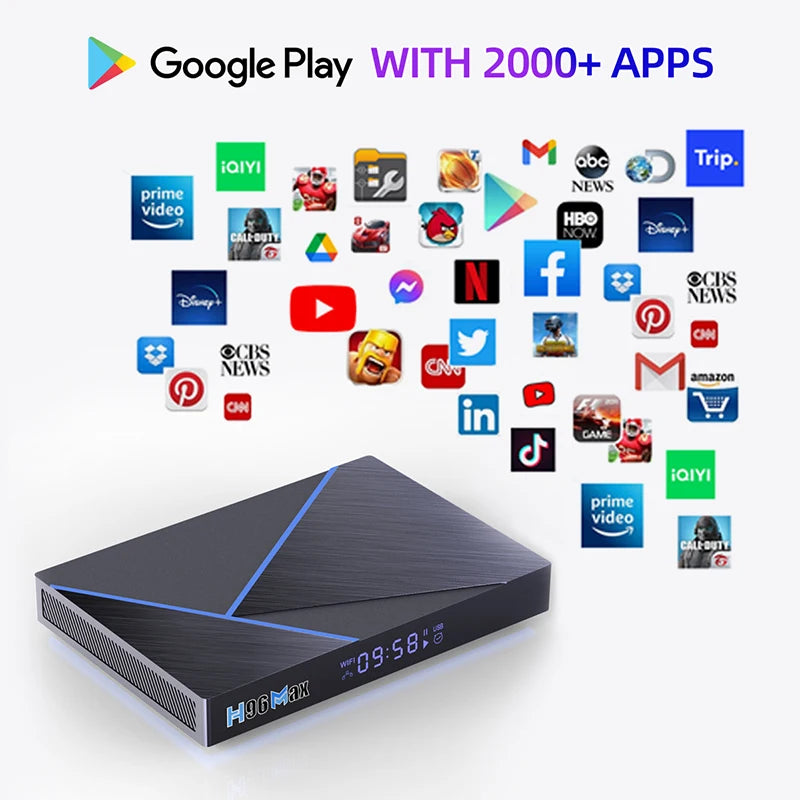 H96 Max V56 Android12 Smart TV Box RK3566 Quad-Core 4K 2.4G/5G WiFi BT4.0 1000M LAN 8GB 64GB Set Top Box