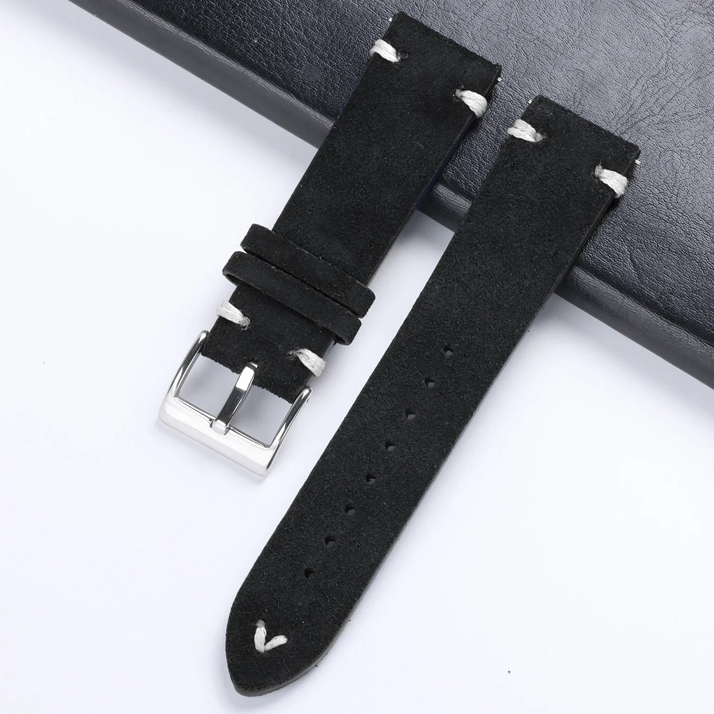 Soft Suede Watch Band 18mm 20mm 22mm Leather Strap Brown Blue Black Belt Replacement for Seiko Quick Release Men Women Bracelet