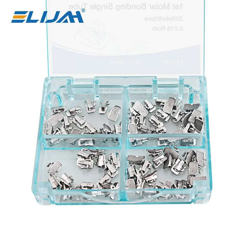 20Set/80pcs Dental Orthodontic Buccal Tubes Bondable 1st Molar Monoblock Non-Convertible Single Tube Roth MBT Dentistry Tool