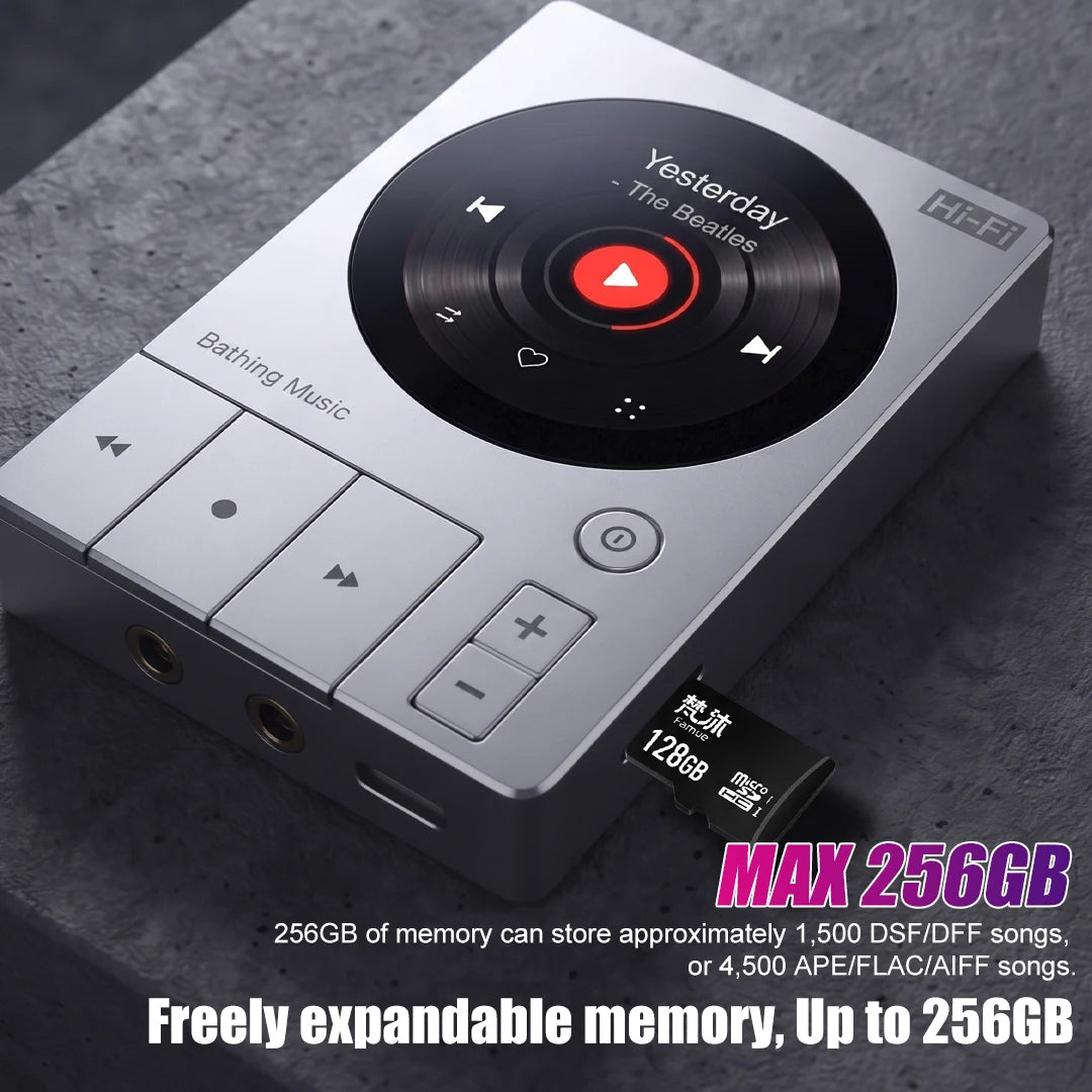 【2026 NEW】Professional HiFi MP3 Player with Built-in ES9018DAC,Bluetooth 5.3 DSD256,Lossless Sound DSF/DFF,32bit 192khz Travel