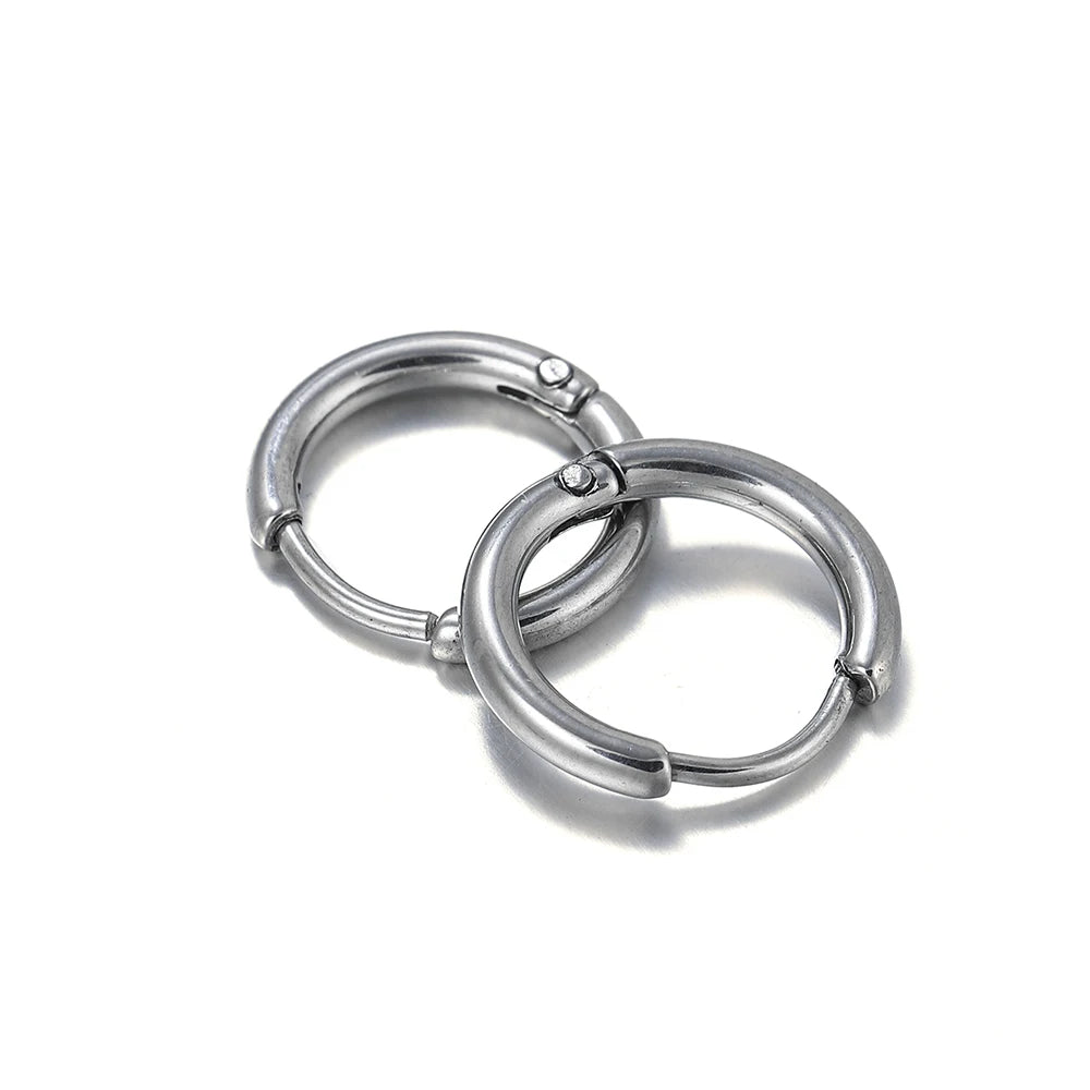 10Pcs/Lot Stainless Steel Circle Hoop Earring Gold Color Round Geometry Earrings Jewelry Findings for DIY Earring Jewelry Making