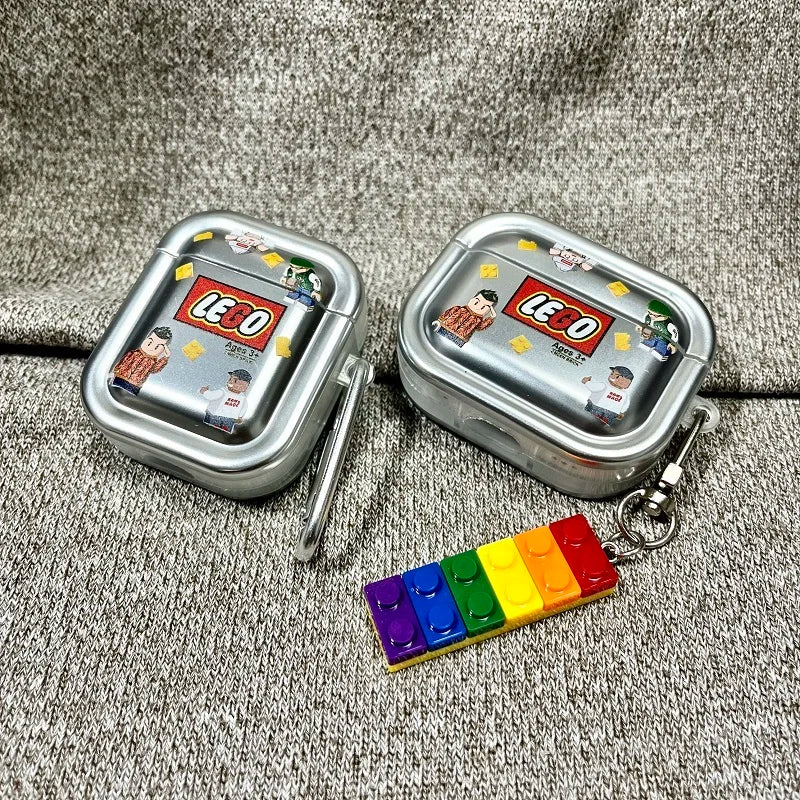Plating Building Block Airpods4 Protective Cover Airpodspro2 Protective Case Airpods3 Apple Headphone Airpods2 Protective Case