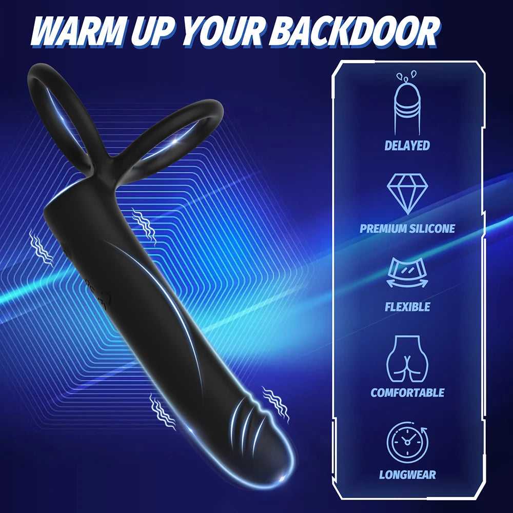 Strap On Anal Plug Vibrator Dick Dildo Sex Toys For Men Couples Bullet Vibrator Penis Ring Double Penetration Vagina Butt Plug