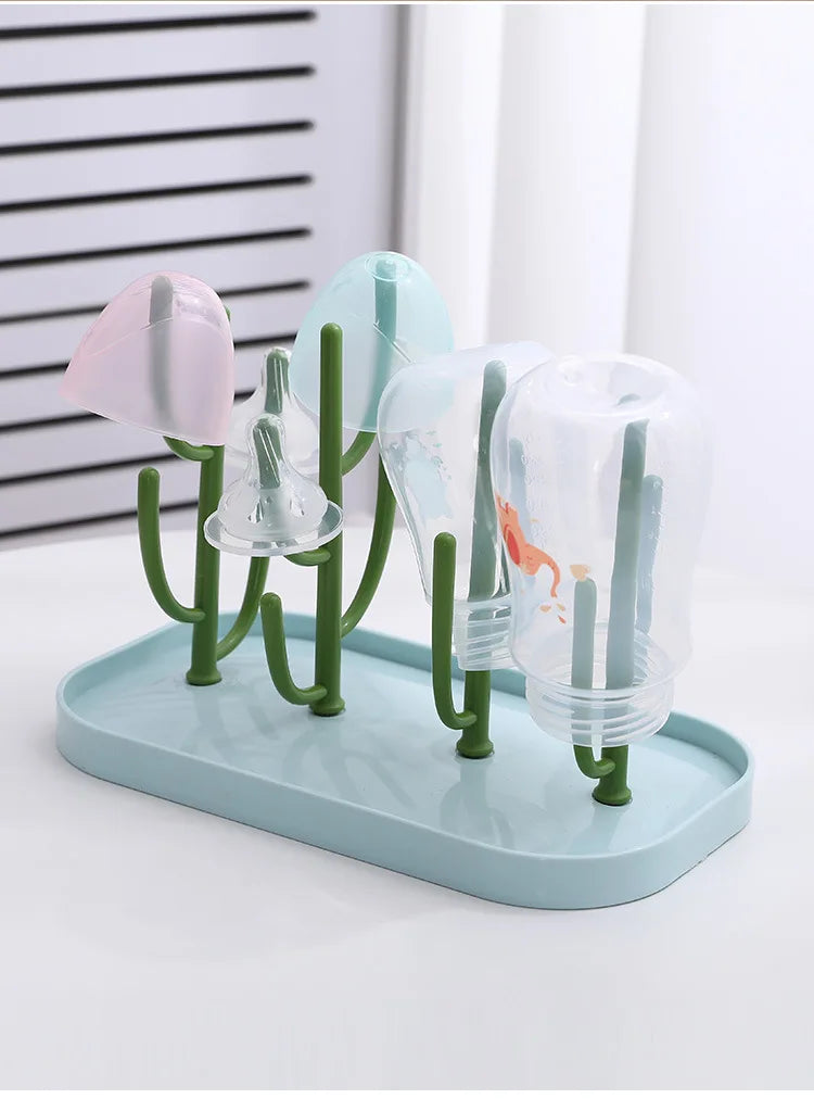 New Bottle Dry Rack Baby Bottle Drain Drying Racks Blue Pink Baby Bottle Cleaning Dryer Drainer Storage Drying Rack