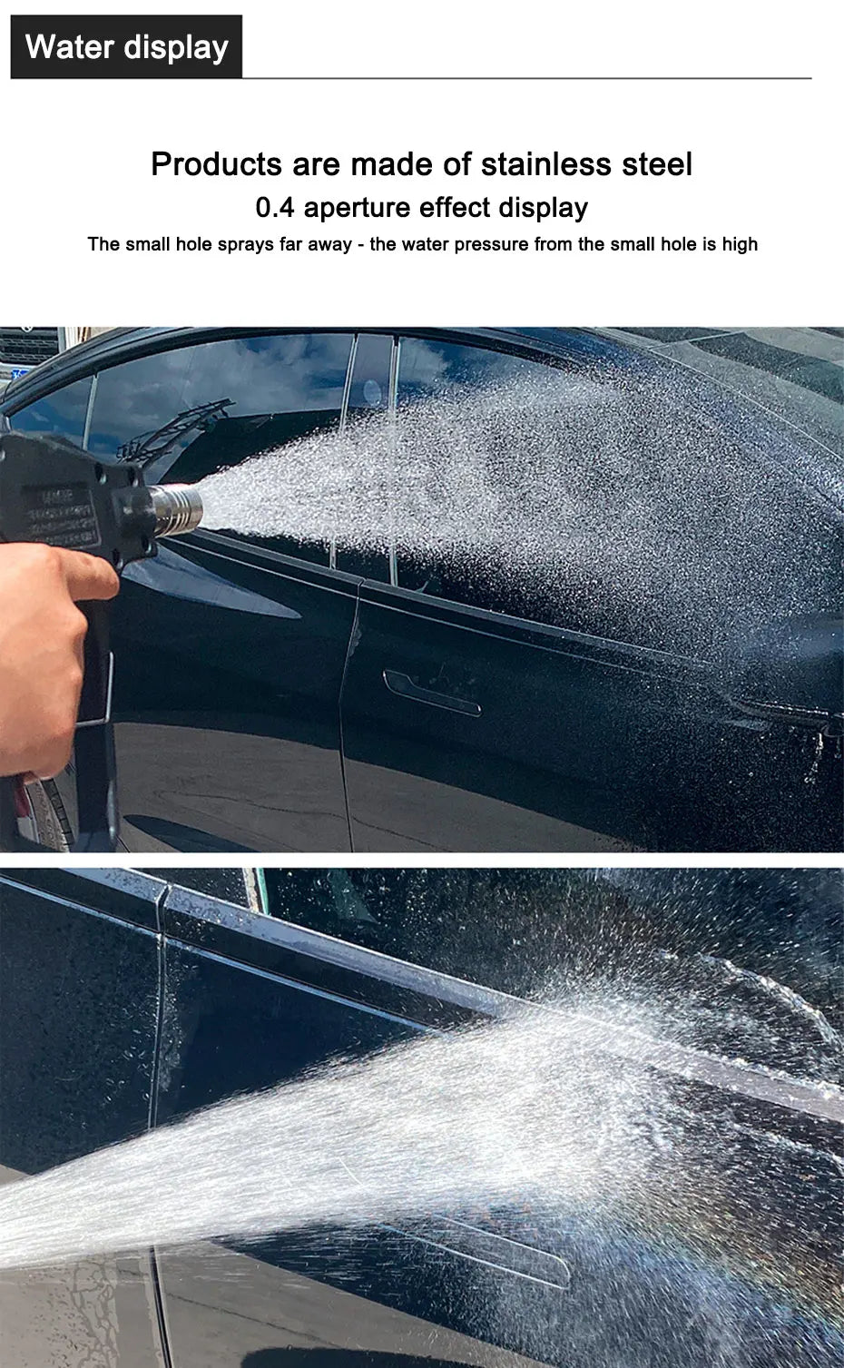 SEAMETAL Stainless Steel Shower Blades High Pressure Water Gun Interface Washing Nozzle 1/4 Quick Connect Car Wash Accessories