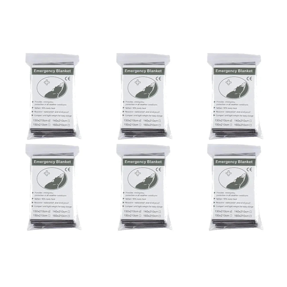 1-10PCS Emergency Blanket Outdoor Survive First Aid Military Rescue Kit Windproof Waterproof Foil Thermal Blanket for Camping