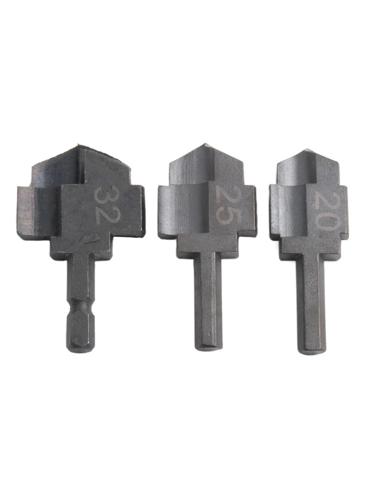 3pcs PPR Lifting Drill Bit Step Socket Water Pipe Expansion Connector Drill Punch Plumber Reamer Ream Hole Elbow Tee Tool