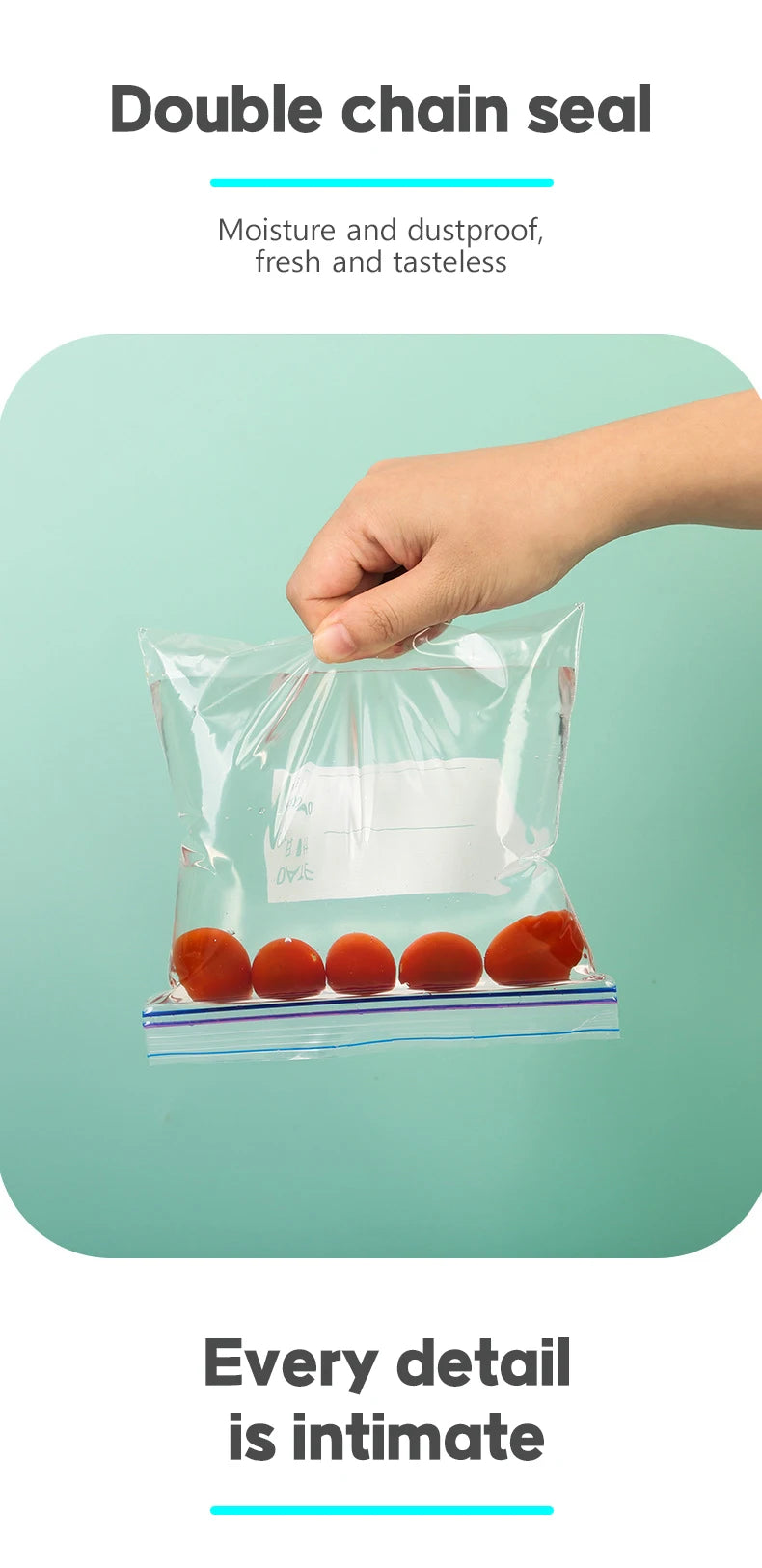 Food Grade Plastic Bag Zipper Sealing Freezer Storage Special Sliding Button Bag Thickened Self-sealing Bag