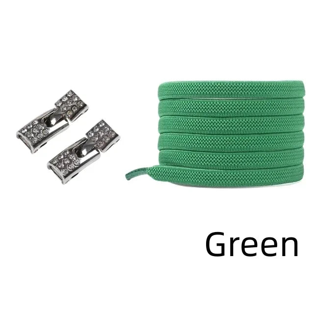 Elastic Laces Sneakers Diamond Cross Locks Shoelaces Without ties Kids Adult 8MM Width No Tie Shoe laces Rubber Bands Shoelace