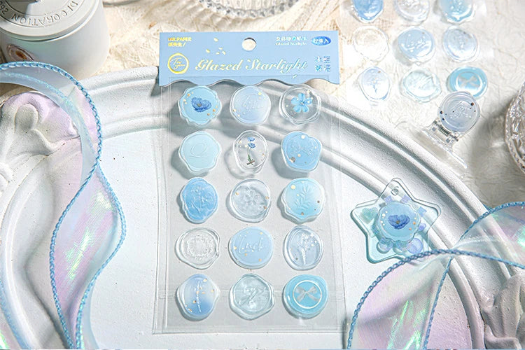 Mr.Paper 4 Style Fire Paint Seal Drip Glue Stickers Good-Looking Envelopes Sealing Paste Handbook Decoration Sticker Stationery