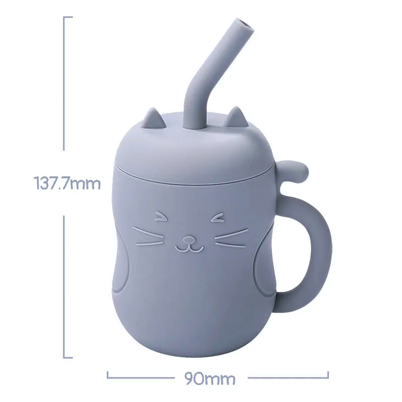 1pcs Baby Silicone Straw Cup BPA Free Portable Storage Snack Container Feeding Cup Kids Leakproof Learning Drink Cup