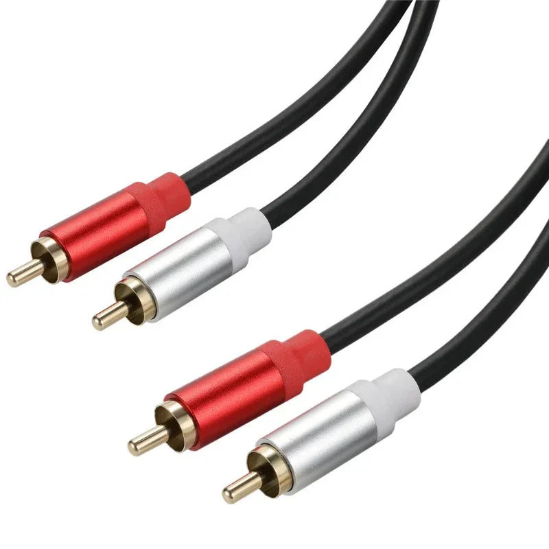 Metal shell Gold Plated Double RCA Male to 2 Two RCA Female Audio Video Cable Line twin RCA Male Video Audio Cord Wire Line