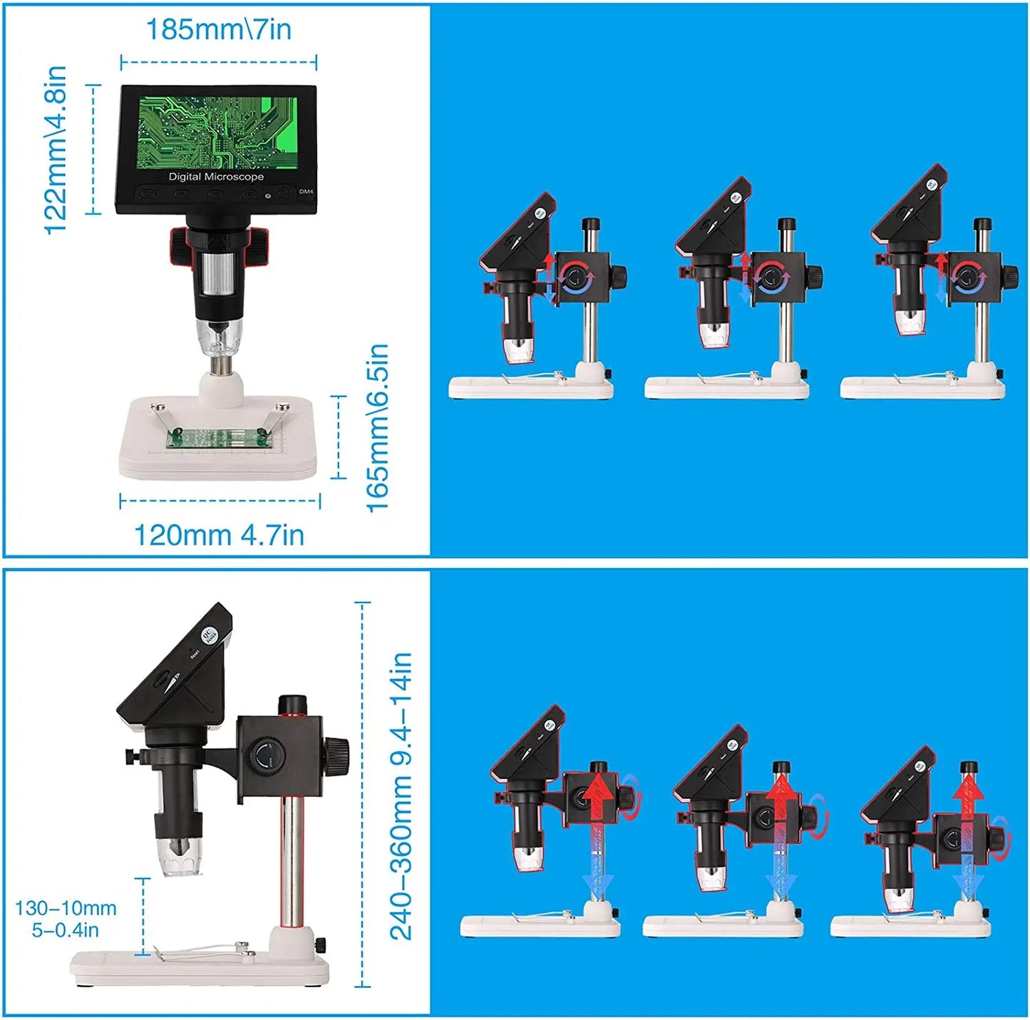 Hayve Digital Microscope 1200X Soldering Microscope for Coin 12MP PCB Circuit Repair Magnifier Compatible with Windows/Mac OS