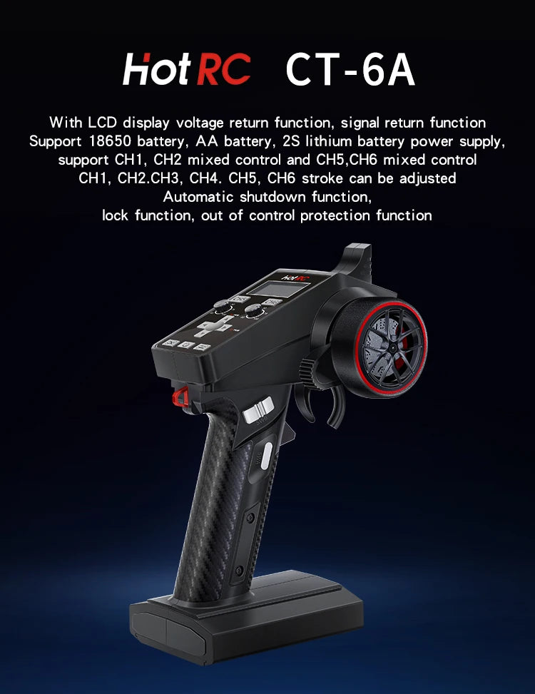 Hotrc CT-6A CT-4A 6CH 4CH 2.4GHz Radio System Transmitter Remote Controller with F-06A F-04A 6Ch Receiver for RC Car Boat Tank