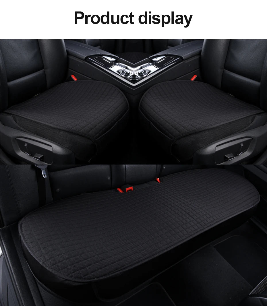 Flax Car Seat Cover Four Seasons Front Rear Linen Fabric Cushion Breathable Seat Protector Mat Pad for Auto Interior Accessories