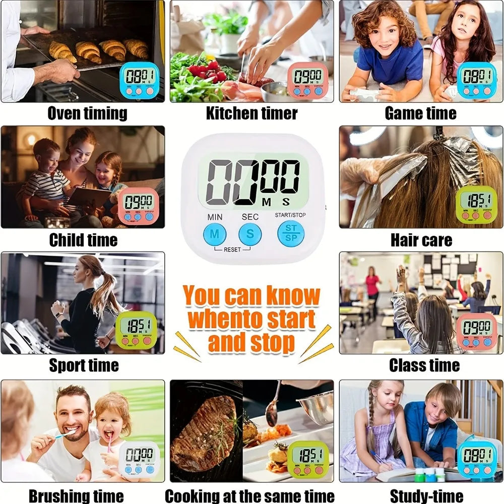 Multi-Function Electronic Timer, Big LCD Display The Loud/Silent Switch Countdown Timer, In Break Time, Cooking, Gym, Meeting