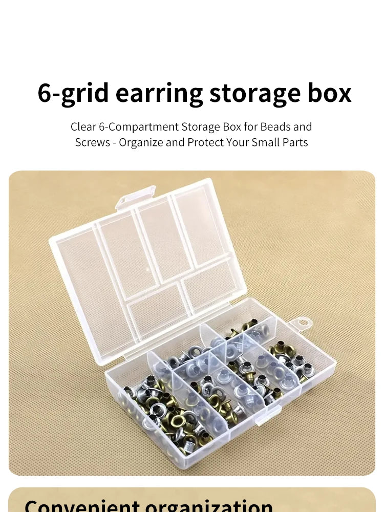 Jewellery Storage Box Transparent Double Buckle Earring and Ring Storage Box Nail Drill Accessories Storage Organiser