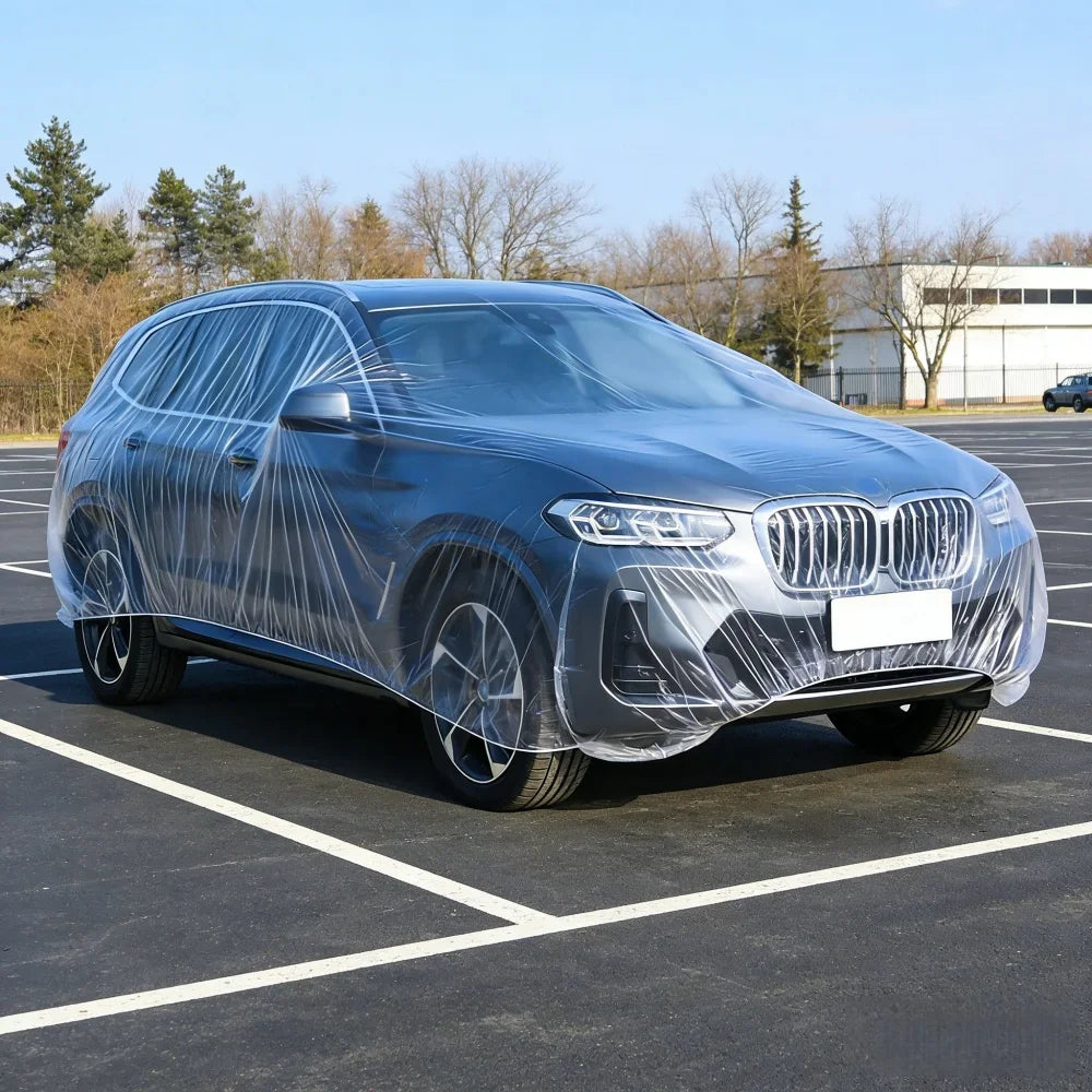 Disposable Transparent Car Cover Universal PEVA Dustproof Scratch Elastic Dust Cover Car Exterior Protection Accessories