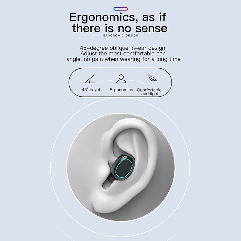 N21 TWS Mini Bluetooth Earphone Outdoor Sports Wireless Headset with Power Display Gaming Wireless Headphone Earbuds with Lights