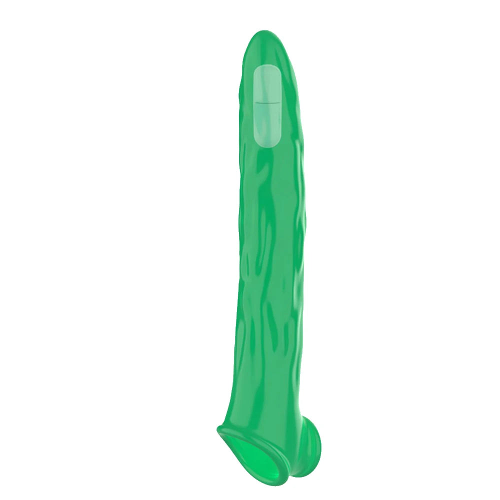 Vibrating Penis Sleeve Extension Condom Dick Glans Enlargement Cock Rings Delay Ejaculation Adult Goods Sex Toys For Men Couples