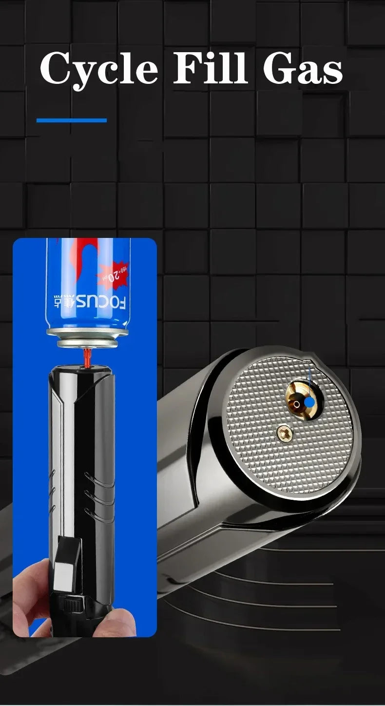 2100° Spray Gun Lighter Metal Outdoor Windproof Blue Strong Flame Spray Gun Lighter Suitable for Kitchen BBQ with Safety Lock