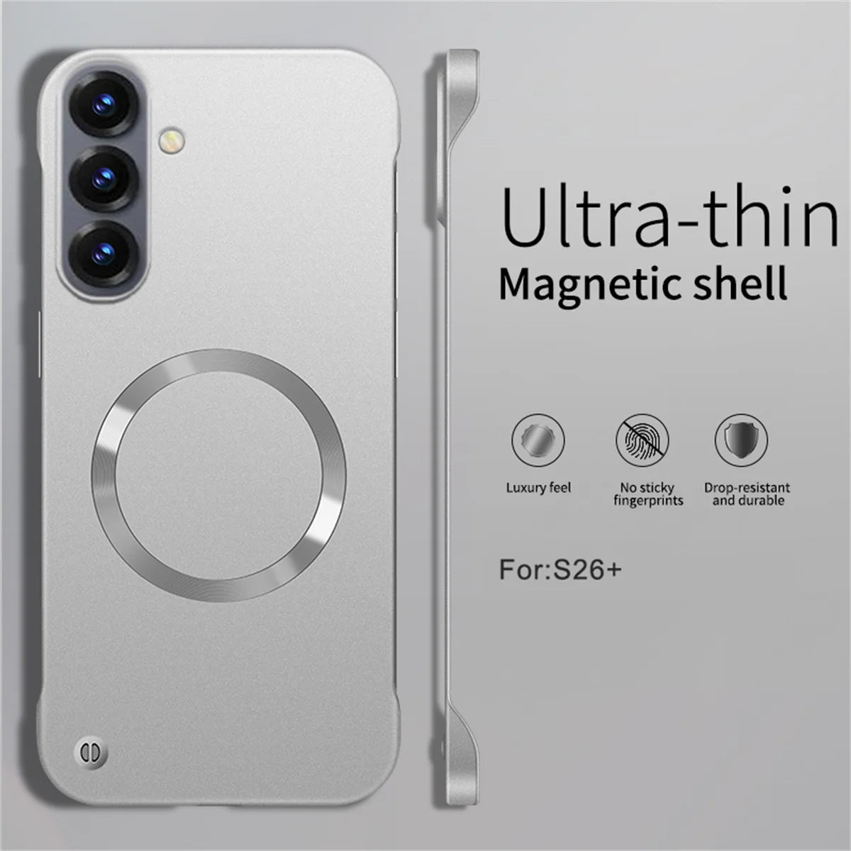 Ultra Thin PC Frameless Magnetic Phone Case for Samung S26 Ultra S25 Edge S24 FE S22 S23 Plus A56 A55 for Magsafe Matte Cover