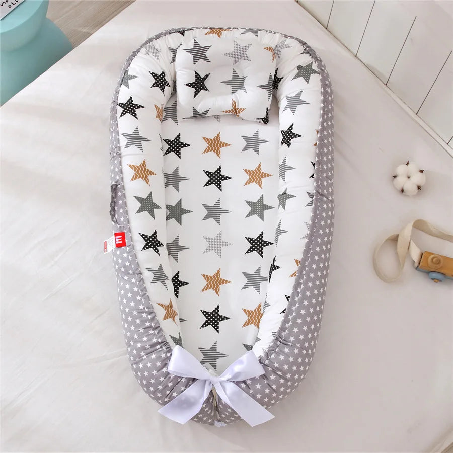 Infant Co-Sleeping Bed Nest Newborn Toddler Bassinet with Fence Bumper Crib Baby Cradle Cot for Safe Sleeping